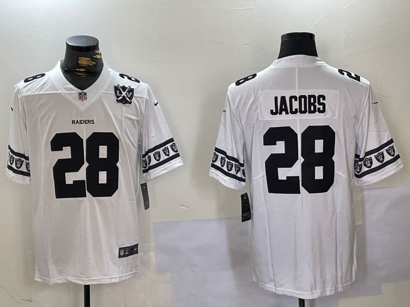 Men Oakland Raiders #28 Jacobs White 2024 Nike Vapor Limited NFL Jersey style 4